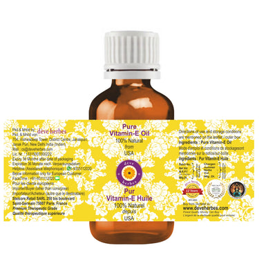 Deve Herbes Vitamin E Oil for Healthy Skin, Hair & Nails | Pure | Non-Sticky | Non-greasy | Lightweight | All Skin Types | Men and Women 15ml